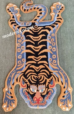 Tibetan Tiger Rugs Handmade 100% Woolen Hand Tufted For Home Decoration - Image 1 of 4