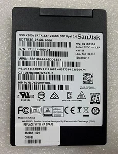 Unidad de estado sólido SSD Sandisk 863683-001 X300s 256 GB SED OPAL 2.0 genuina NUEVA - Imagen 1 de 4