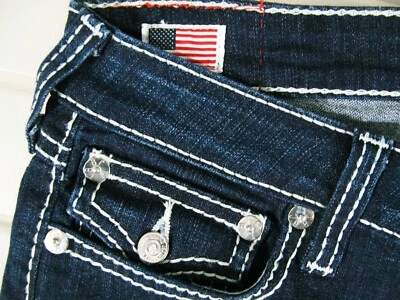 HOT AUTHENTIC USA Women TRUE RELIGION BILLY STRAIGHT BOOTCUT STRETCH Jeans 30x33 - Image 1 of 4