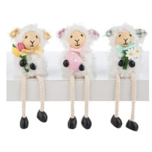 Ganz E5 Easter Decor White Lamb Figurines Shelf Sitters 5" H White 3pc Set EA... - Picture 1 of 1