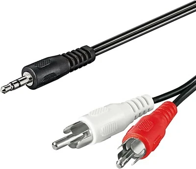 Klinke Cinch Kabel AUX Audio 3,5mm Stecker Stereo Kopfhörer Klinkenkabel RCA  - Bild 1 von 4