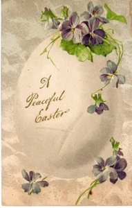 Postal de colección 1909 Ashland Ky Saludos de Pascua pacíficas flores de cruz - Imagen 1 de 2