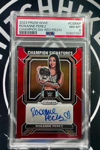 2023 Panini Prizm WWE Roxanne Perez Champion Signatures Red Auto /99 PSA 8 - Bild 1 von 1