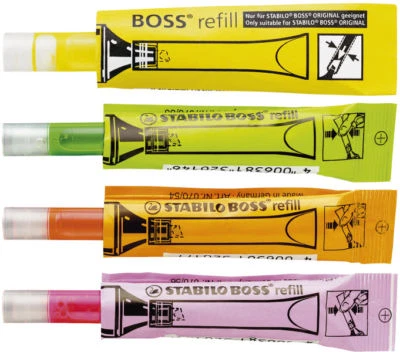 2 x Stabilo BOSS refill Nachfüllsystem 3ml für Textmarker Farbe wählbar