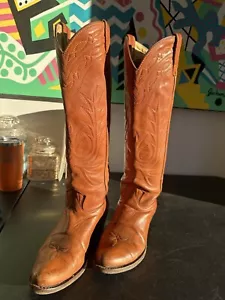 Stewart Boot Co. Cowboy boots Size 8B USA Handmade Vintage Buckaroo 18” - Picture 1 of 23
