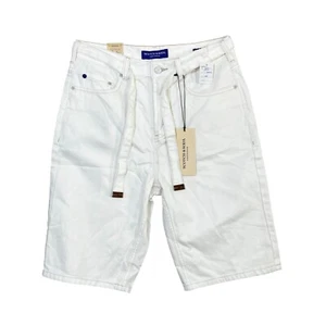 Size 28W Scotch & Soda Men's, White Denim Bermuda Jean Shorts Summer - Picture 1 of 3