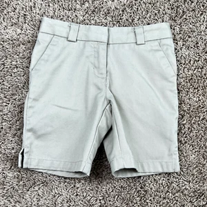 NAUTICA Girls 4 Khaki Chino Shorts Regular Youth School Uniform Adjustable Waist - Picture 1 of 10