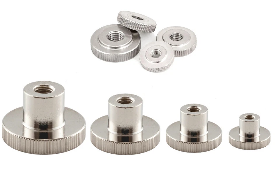 Rändelmutter hohe / flache Form DIN 466 467 Stahl verzinkt M3 M4 M5 M6 M8 M10 - Bild 1 von 1