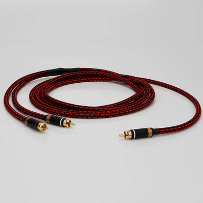 NEW Subwoofer Cable 1 RCA Male to 2 RCA Male Audiophile Audio for Home Theater - Image 1 of 4