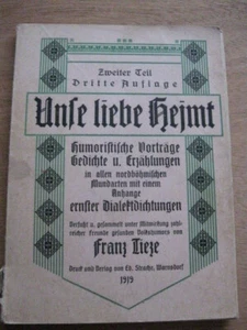 Unse liebe Hejmt, Zweiter Zeil, Franz Tieze 1919 - Bild 1 von 1