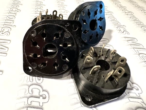 4x Octal Style Relay / Tube 8-Pin Socket Bakelite Chassis Mount NOS - Picture 1 of 4
