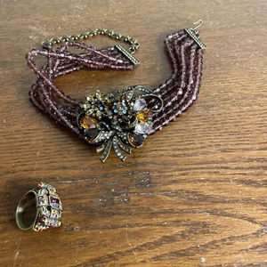 vintage heidi daus necklace and Ring Sized 10 - Picture 1 of 7