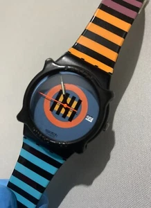 Rare Vintage 1987 Swatch Watch Coral Gables GB407 w/ Swatch Guard (US Version) - Bild 1 von 15