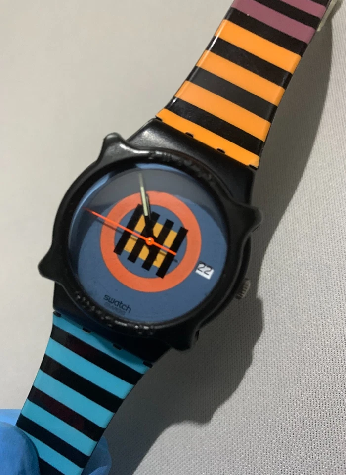 Rare Vintage 1987 Swatch Watch Coral Gables GB407 w/ Swatch Guard (US Version) - Image 1 of 4