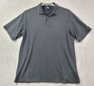 NIKE DRI-FIT Golf Polo Shirt Black Striped Mens Size XL - Picture 1 of 9