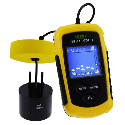 Wired Fishfinder Boat Kayak Ice Fishing 100M (328ft) Depth Detection with Alarm - Image 1 of 4