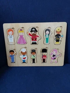 Wooden Argos 10 pce Playtray Puzzle, Jobs Occupations Costumes - Photo 1/1