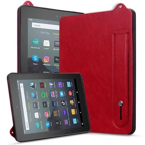 For Amazon HD10/Kindle 7''/6'' Universal 2024 Leather Wrist Strap Stand Cover - Picture 1 of 11