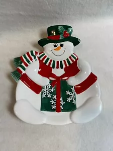 Bandeja/decoración de pared para muñeco de nieve Fitz and Floyd Holiday - Imagen 1 de 6
