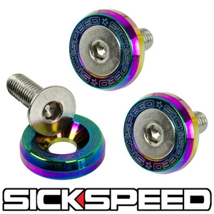 3 PC NEO CHROME 5MM WINDSCREEN FENDER WASHER BOLTS FOR MOTORCYCLE WINDSHIELD M3 - Picture 1 of 1