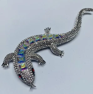 Broche Lagarto Correr de Cristal Transparente Butler and Wilson Nuevo - Imagen 1 de 4