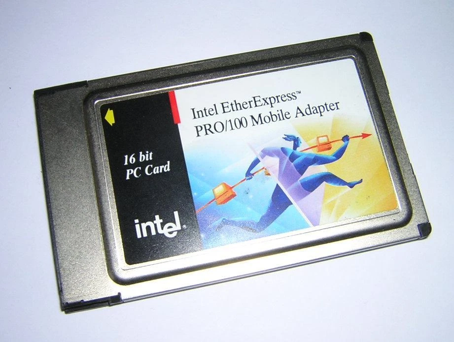 Intel PCMCIA EtherExpress PRO/100 Fast Ethernet LAN PC Card with Dongle Cable - Image 1 of 1