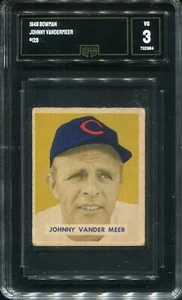 1949 Bowman #128 Johnny Vander Meer Cincinnati Reds - GMA 3 VG - Picture 1 of 2