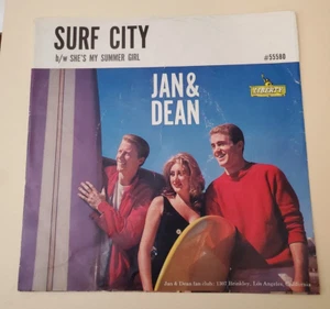 Jan & Dean SURF CITY/SHE'S MY SUMMER GIRL(SURF ROCK 45/PS) #55580 PLAYS VG+-VG++ - Picture 1 of 6
