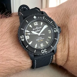Blancpain X Swatch - Fifty Fathoms Ocean Storms - 22 mm gomma nera SOLO CINTURINO - Foto 1 di 4