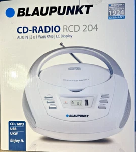 BLAUPUNKT CD Radio Player RCD 204 WH - USB Anschluss MP3 LC Display AUX Weiß OVP - Bild 1 von 4