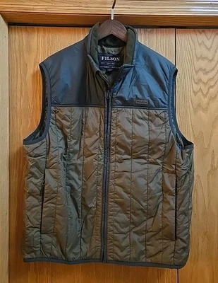 Filson Men's XL Ultralight Vest. Olive/ Grey - Image 1 of 4