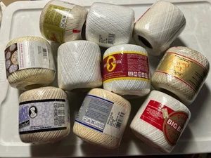 10 Stück Weiß & Creme Farbtöne Häkelgarn Mercerisiert 100% Baumwolle NEU - Bild 1 von 22