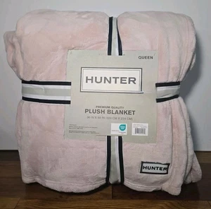 HUNTER Premium Plush Coco Flannel Blanket Queen Size 90" x 90" Mauve Chalk Pink - Picture 1 of 3