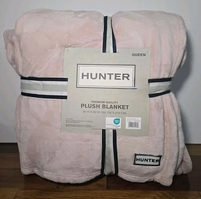 HUNTER Premium Plush Coco Flannel Blanket Queen Size 90" x 90" Mauve Chalk Pink - Image 1 of 3
