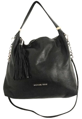 Michael Kors Bedford Black Leather Medium Shoulder Hobo Bag - Image 1 of 4