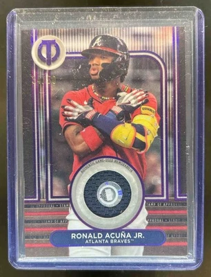 2024 Topps Tribute Ronald Acuna Jr. Stamp of Approval Jersey Purple #34/50 - Image 1 of 2