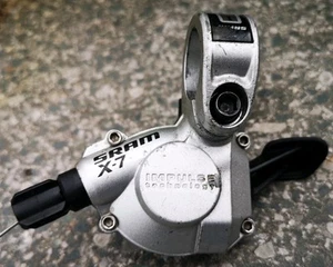 SRAM X7 3-Speed Trigger Shifter Silver - with Cable - OK condition - Left Hand - Picture 1 of 7