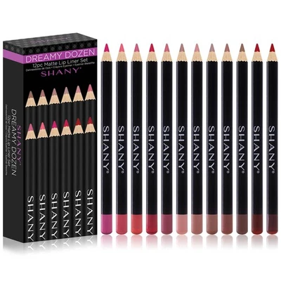 SHANY Dreamy Dozen Matte Lip Liner Set - 12 Long-Lasting Velvet Lipstick Pens - Image 1 of 4