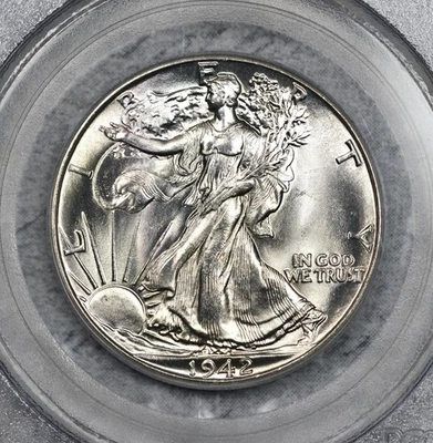 1942-P Walking Liberty Half Dollar PCGS MS67 Superb Gem! #10EMC - Image 1 of 3