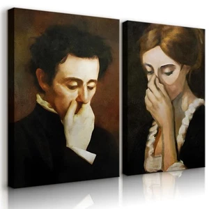 Funny Bathroom Canvas Wall Art Vintage mid century Style Prints Wall Decor Bl... - Picture 1 of 6