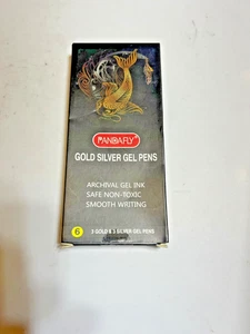 PANDAFLY Penne Gel Oro Argento, Confezione da 6, INCHIOSTRO GEL ARCHIVIO Punta 0,8MM, SPEDIZIONE GRATUITA - Foto 1 di 2