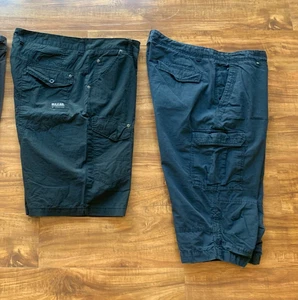 Lote de 2 Bermudas Chinas de Carga para Hombres Gris Marino Negro 7 Bolsillos Parte Inferior Talla 38 - Imagen 1 de 15