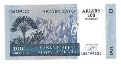 Banknote Madagascar P86a 100 Ariary 2004, crisp - Image 1 of 2