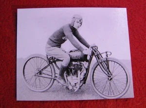 Photo - Indian Motorcycle - Man Rider Wearing Helmet - Racer - New Photograph - Picture 1 of 2