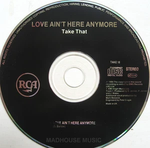 TAKE THAT CD LOVE AIN'T HERE ANYMORE 1 Track UK PROMO ONLY rare - Picture 1 of 3