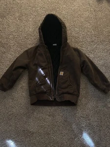 Boys Medium 12-14 Brown Carharrt Jacket previously worn good condition - Picture 1 of 7