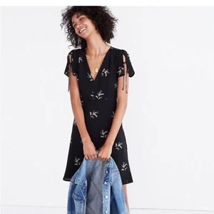 Madewell Vintage inspiriert Seide Mohn Blumen Kleid Größe 14 - Bild 1 von 8