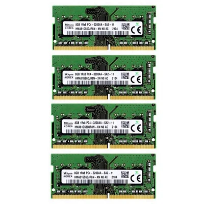 New Hynix 32GB 4X8GB DDR4 3200MHz PC4-25600 1RX8 SODIMM Memory Ram HMA81GS6CJR8N - Image 1 of 4