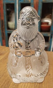 Mikasa Glass Santa Claus Tea Light Votive Candle Holder Santa's Glow SA924/50 - Picture 1 of 4