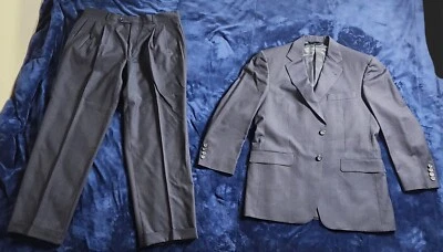 Burberry London Unite Pinstripe Suit 2 Button Color Blue Size 39 Jacket & Pant - Image 1 of 4